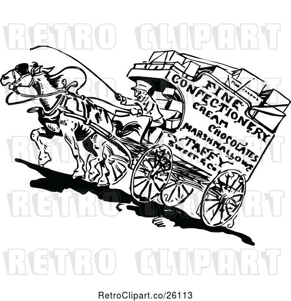 Vector Clip Art of Retro Confectionery Carriage