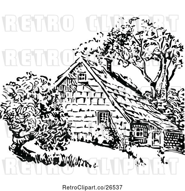 Vector Clip Art of Retro Country House
