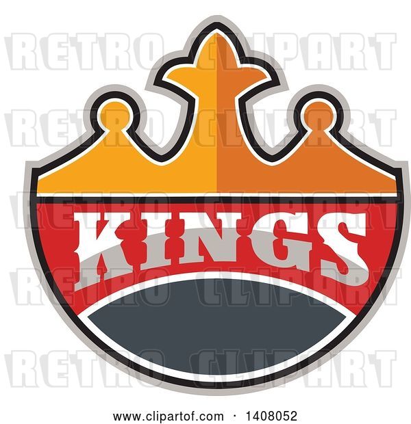 Vector Clip Art of Retro Crown with Kings Text