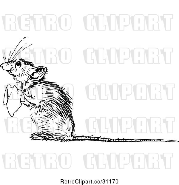 Vector Clip Art of Retro Crying Mouse