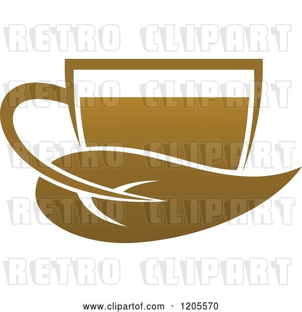 Vector Clip Art of Retro Cup of Brown Tea or Coffee 2