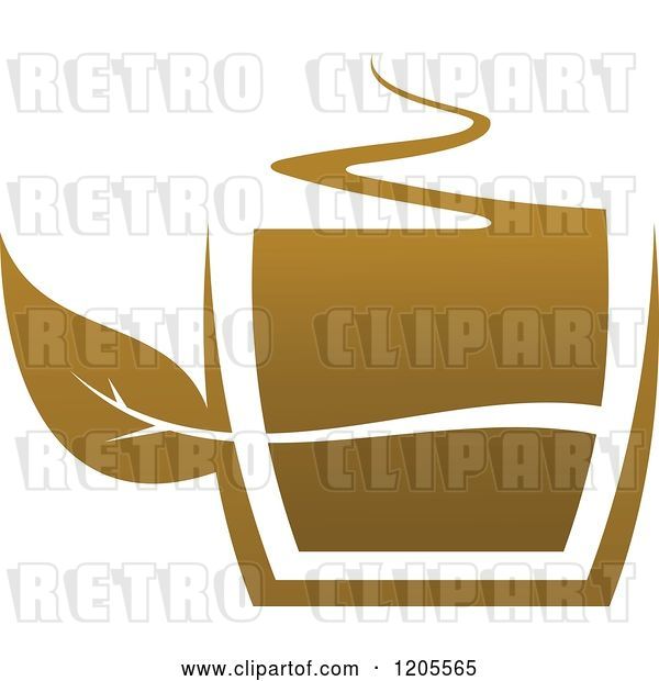 Vector Clip Art of Retro Cup of Brown Tea or Coffee 3