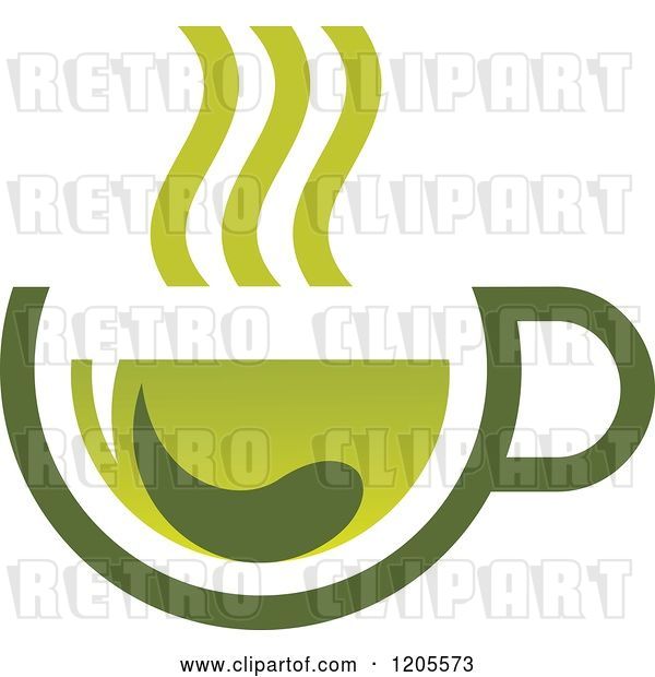 Vector Clip Art of Retro Cup of Green Tea or Coffee 11