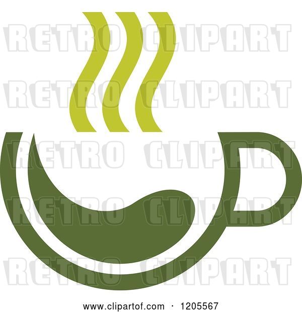 Vector Clip Art of Retro Cup of Green Tea or Coffee 14