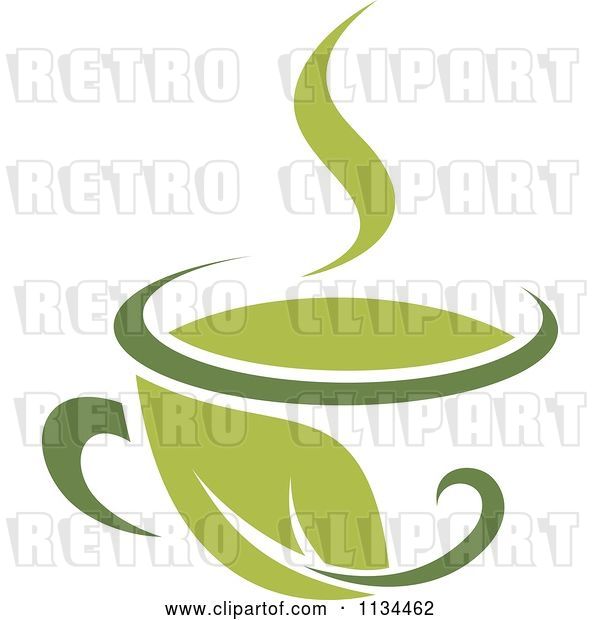 Vector Clip Art of Retro Cup of Green Tea or Coffee 2