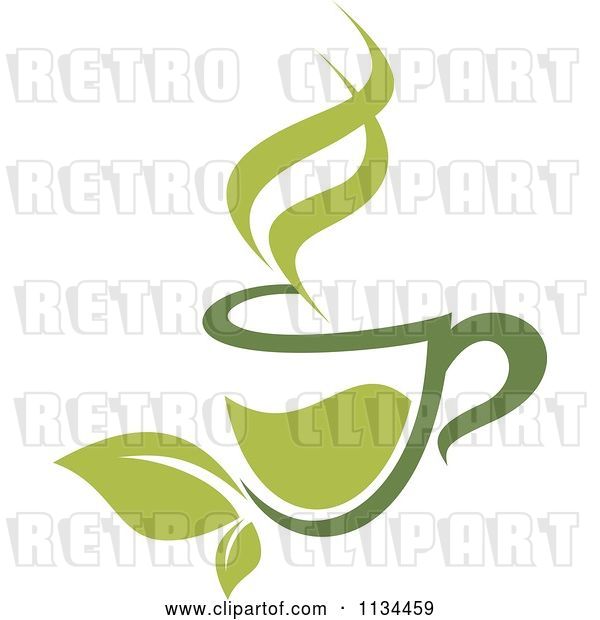 Vector Clip Art of Retro Cup of Green Tea or Coffee 4