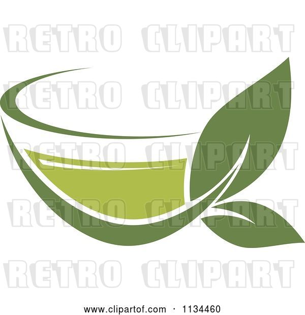 Vector Clip Art of Retro Cup of Green Tea or Coffee 5
