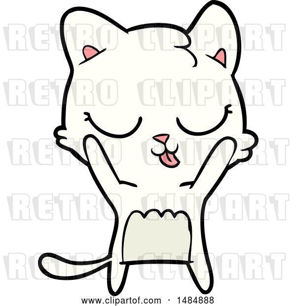 Vector Clip Art of Retro Cute Cartoon Cat