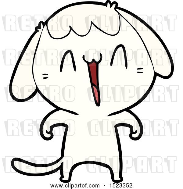 Vector Clip Art of Retro Cute Cartoon Dog