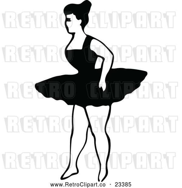 Vector Clip Art of Retro Dancing Ballerina 6