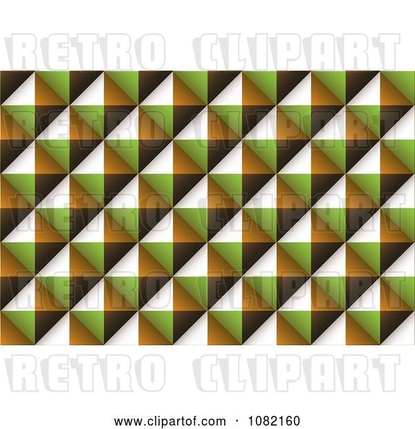 Vector Clip Art of Retro Diamond Brown Green and Orange Texture Background