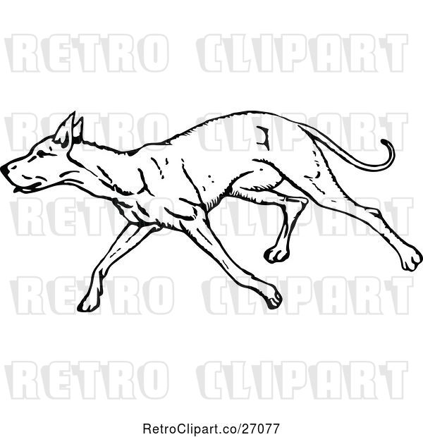 Vector Clip Art of Retro Dog Running
