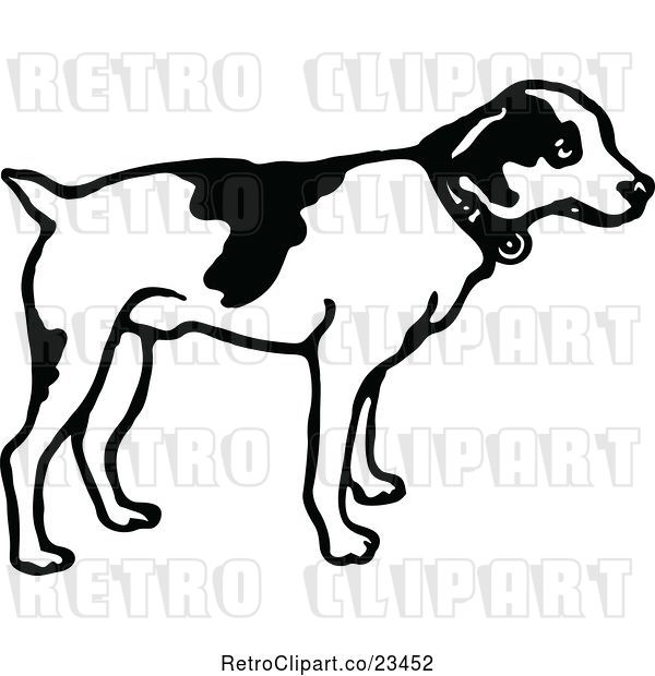 Vector Clip Art of Retro Dog Standing