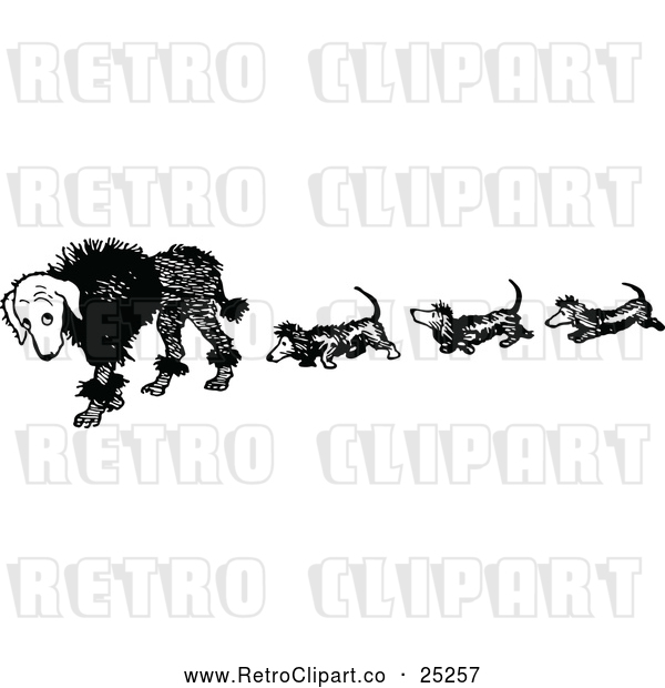 Vector Clip Art of Retro Dog Trail