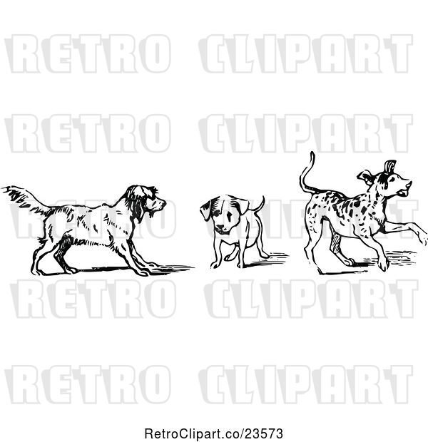 Vector Clip Art of Retro Dogs