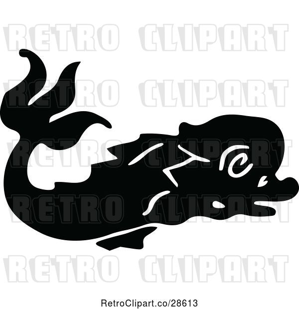 Vector Clip Art of Retro Dolphin 2