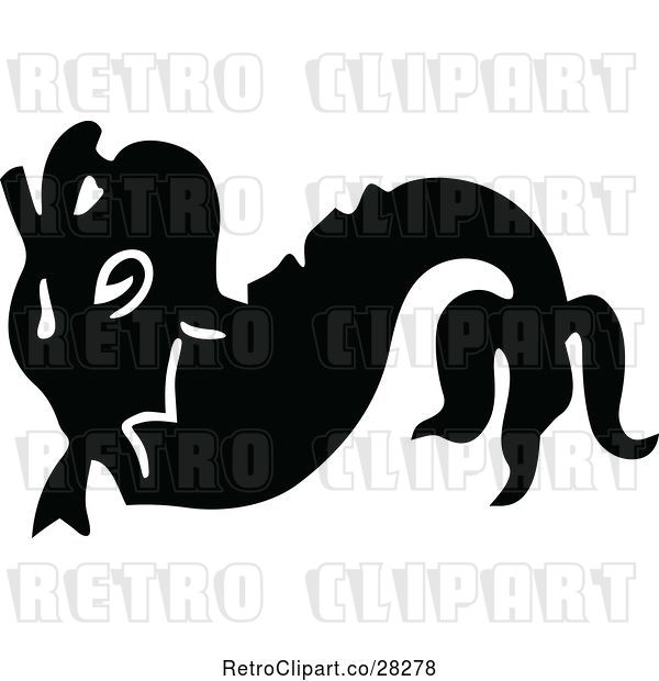 Vector Clip Art of Retro Dolphin
