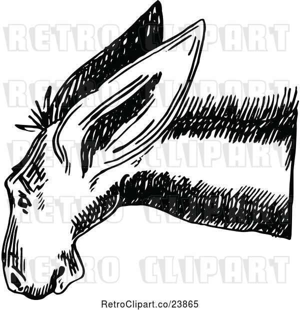 Vector Clip Art of Retro Donkey