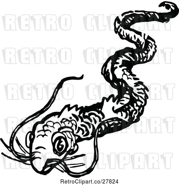 Vector Clip Art of Retro Eel