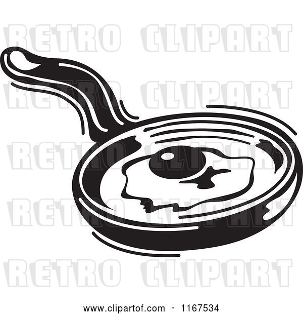 Vector Clip Art of Retro Egg Cooking in a Skillet
