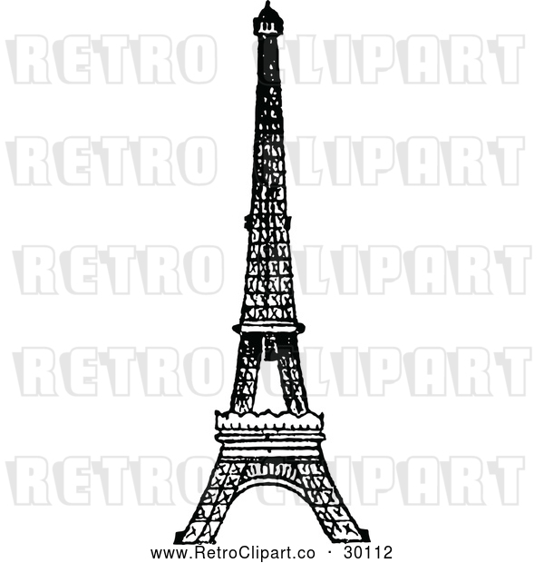 Vector Clip Art of Retro Eiffel Tower