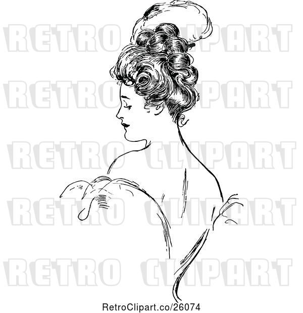 Vector Clip Art of Retro Elegant Lady