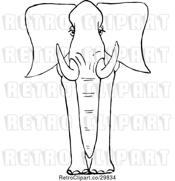 Vector Clip Art of Retro Elephant