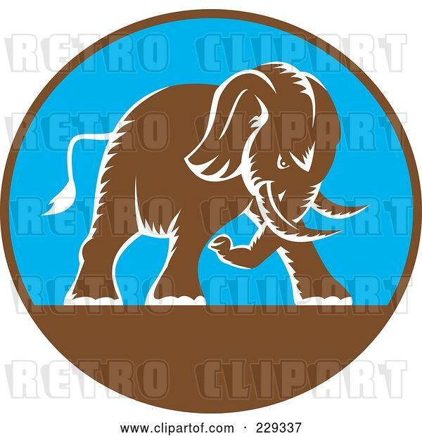 Vector Clip Art of Retro Elephant Logo - 1