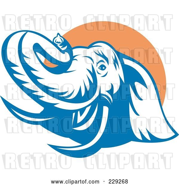 Vector Clip Art of Retro Elephant Logo - 2