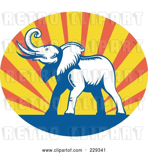 Vector Clip Art of Retro Elephant Logo - 4