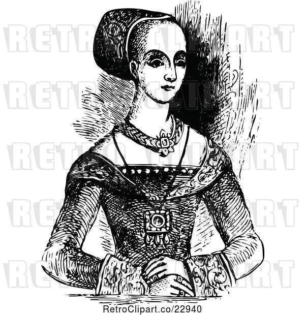 Vector Clip Art of Retro Elizabethan Lady