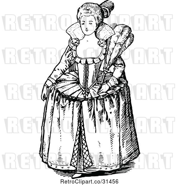 Vector Clip Art of Retro Elizabethan Lady