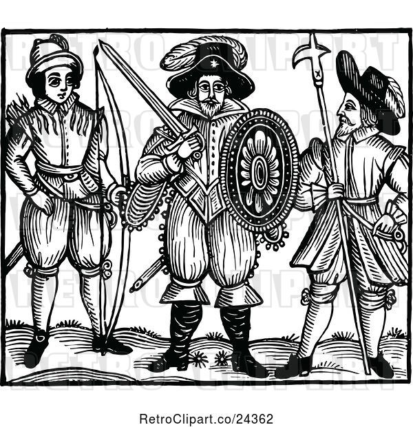 Vector Clip Art of Retro Elizabethan Men