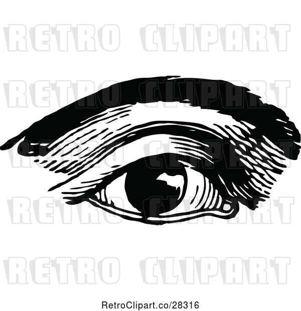 Vector Clip Art of Retro Eye and Brow