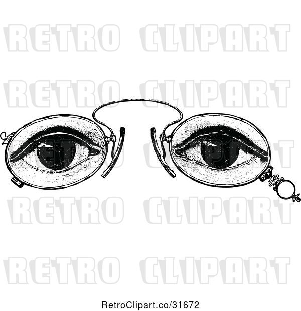 Vector Clip Art of Retro Eyes and Glasses 2