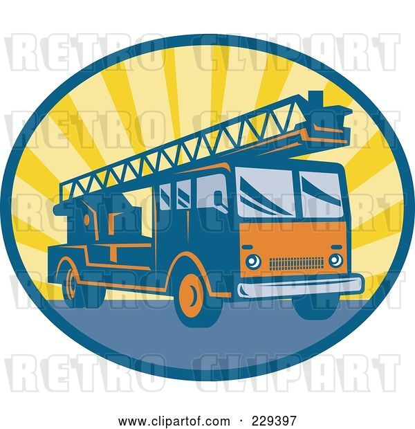 Vector Clip Art of Retro Fire Engine Logo