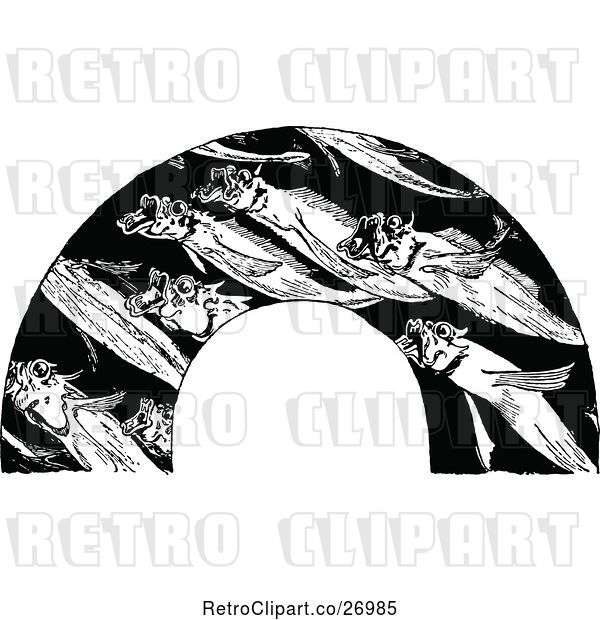 Vector Clip Art of Retro Fish Arch