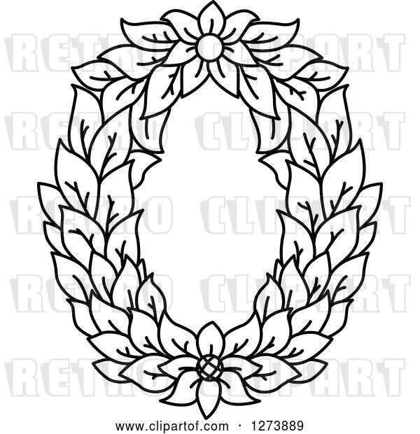 Vector Clip Art of Retro Floral Capital Letter O with a Flower