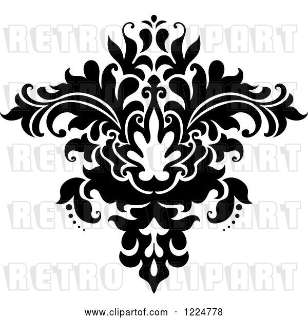 Vector Clip Art of Retro Floral Damask Design 26