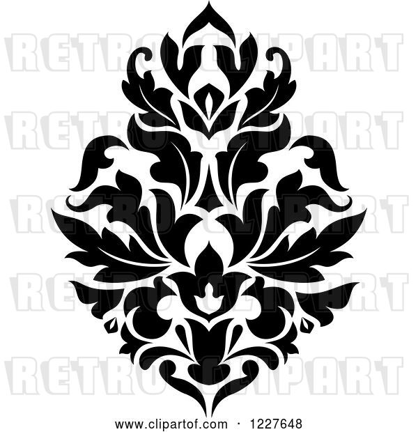 Vector Clip Art of Retro Floral Damask Design 32