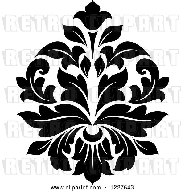 Vector Clip Art of Retro Floral Damask Design 33