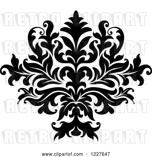 Vector Clip Art of Retro Floral Damask Design 36