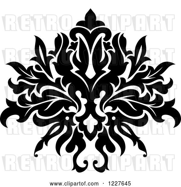 Vector Clip Art of Retro Floral Damask Design 39