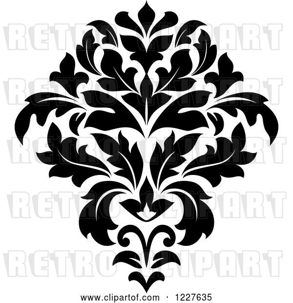 Vector Clip Art of Retro Floral Damask Design 40