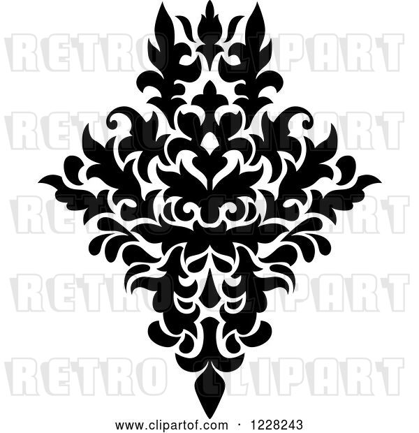 Vector Clip Art of Retro Floral Damask Design 41