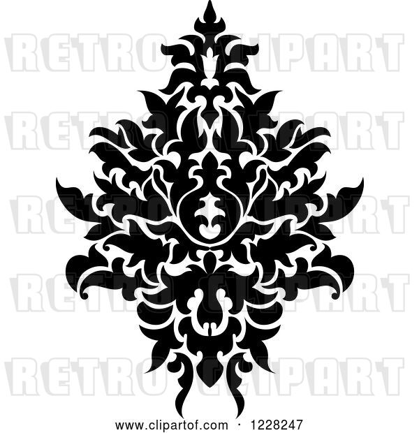 Vector Clip Art of Retro Floral Damask Design 42