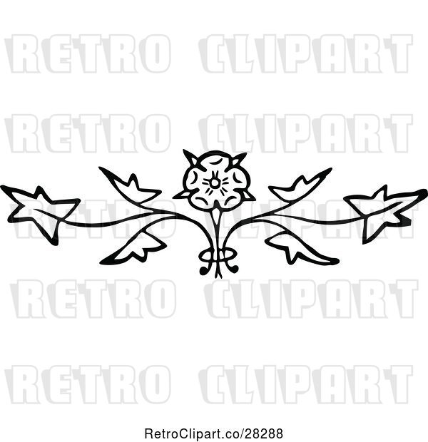 Vector Clip Art of Retro Floral Design