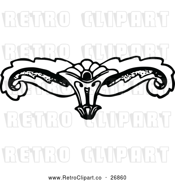 Vector Clip Art of Retro Floral Design Element 2
