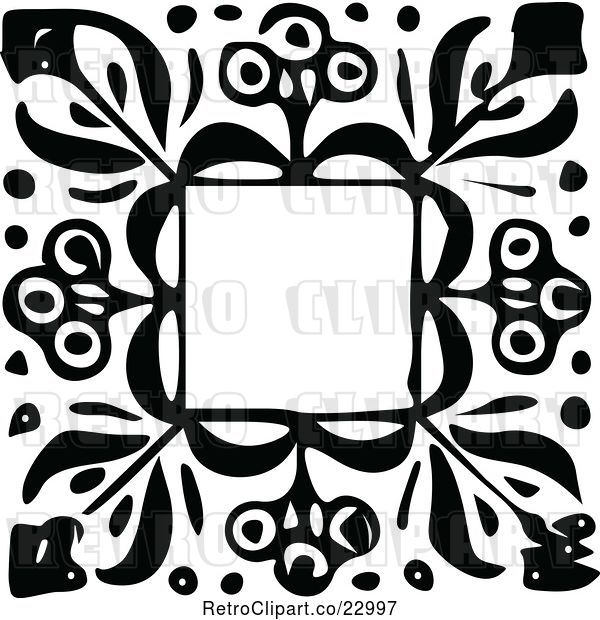 Vector Clip Art of Retro Floral Frame