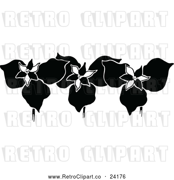Vector Clip Art of Retro Floral Rule Border